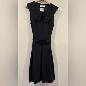 NWT Nancy Yang New York Elegant Black Belted Dress Size 10